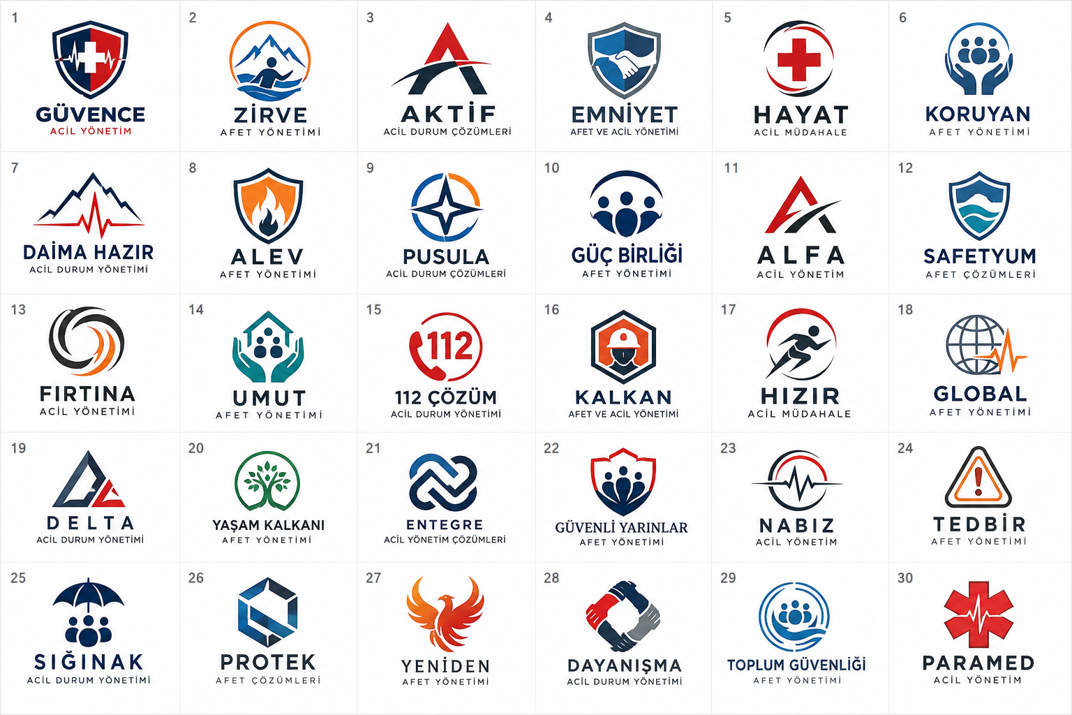 Acil Durum Ve Afet Yönetimi Logo Tasarımları