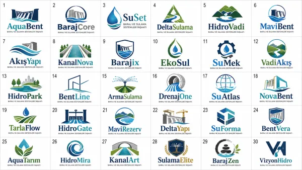 Baraj Ve Sulama Sistemleri İnşaatı Logo Tasarımları