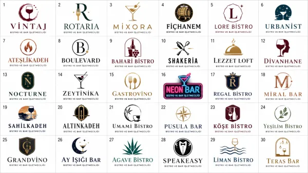 Bistro Ve Bar İşletmeciliği Logo Tasarımları