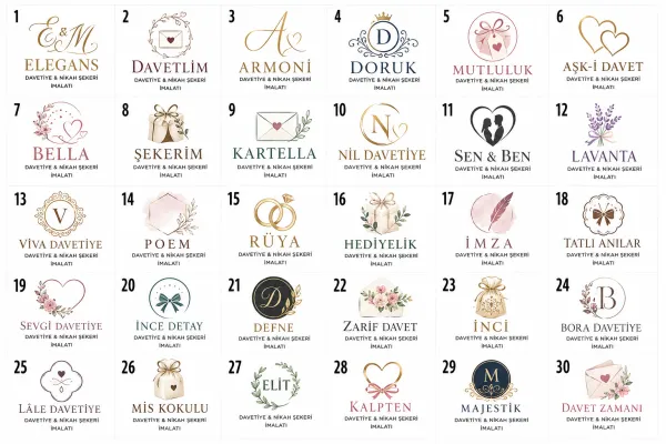 Davetiye Ve Nikah Şekeri İmalatı Logo Tasarımları