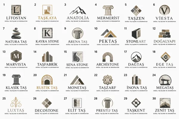 Doğal Taş İşleme Ve Dekorasyon Logo Tasarımları