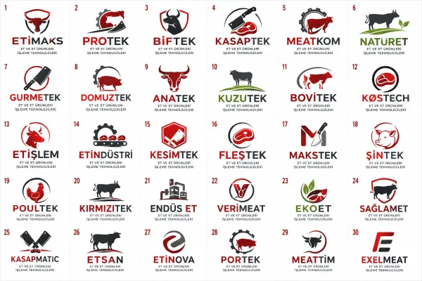 Et Ve Et Ürünleri İşleme Teknolojileri Logo Tasarımları