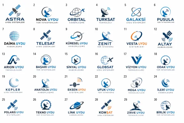 Haberleşme Uyduları Ve Yer İstasyonları Logo Tasarımları