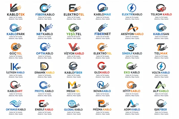 Kablo Ve Tel İmalatı (Elektrik, Fiber Optik) Logo Tasarımları