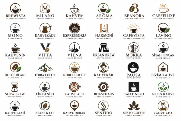 Kahve Dükkanı İşletmeciliği Logo Tasarımları