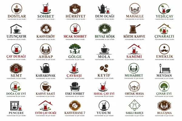 Kahvehane Ve Çay Ocağı İşletmeciliği Logo Tasarımları