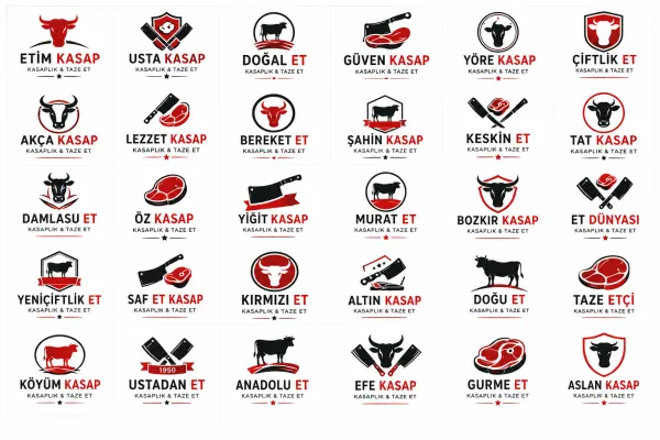 Kasap, Kasaplık ve Taze Et Perakendeciliği Logo Tasarımları