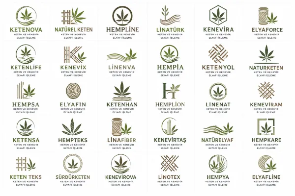 Keten Ve Kenevir Elyafı İşleme Logo Tasarımları