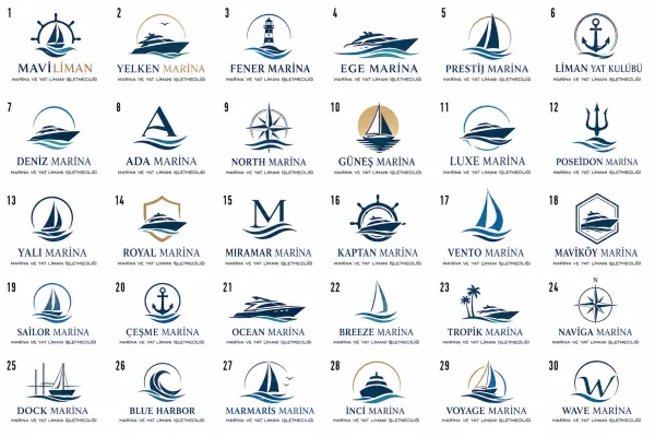 Marina Ve Yat Limanı İşletmeciliği Logo Tasarımları