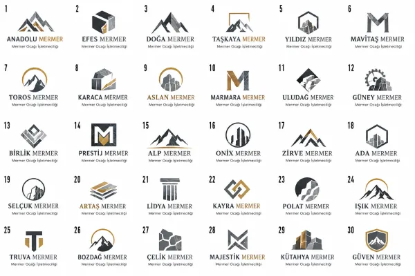 Mermer Ocağı İşletmeciliği Logo Tasarımları