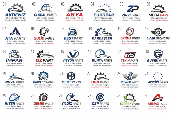 Oto Yedek Parça İthalat Ve Toptancılığı Logo Tasarımları