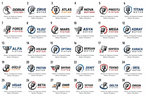 Piston Ve Segment İmalatı (Motor Parçaları) Logo Tasarımları
