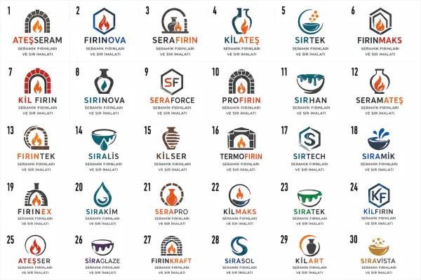 Seramik Fırınları Ve Sır İmalatı Logo Tasarımları