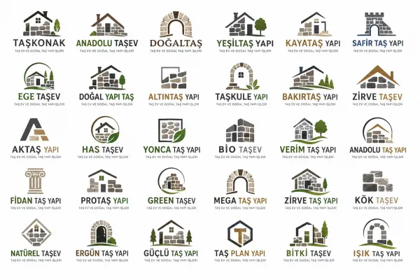 Taş Ev Ve Doğal Taş Yapı İşleri Logo Tasarımları