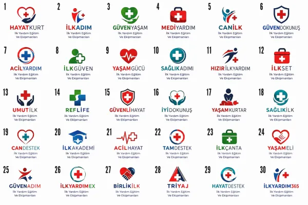 İlk Yardım Eğitim Ve Ekipmanları Logo Tasarımları