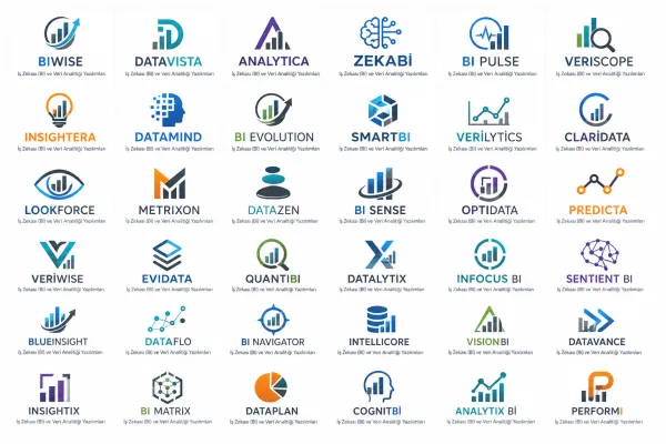 İş Zekası (BI) Ve Veri Analitiği Yazılımları Logo Tasarımları