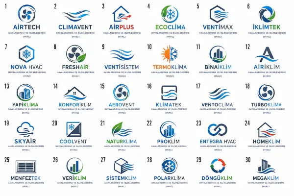 Havalandırma Ve İklimlendirme (HVAC) Logo Tasarımları