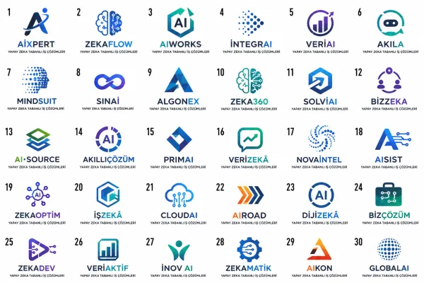Yapay Zeka Tabanlı İş Çözümleri Logo Tasarımları