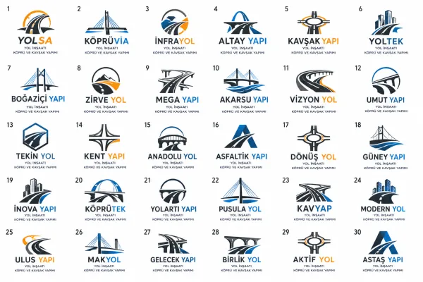 Yol İnşaatı, Köprü Ve Kavşak Yapımı Logo Tasarımları