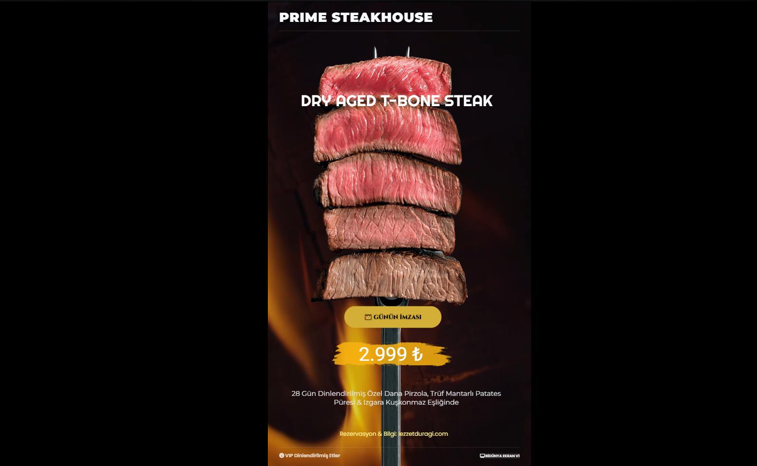 Restoran Steakhouse Afişi (Dikey)